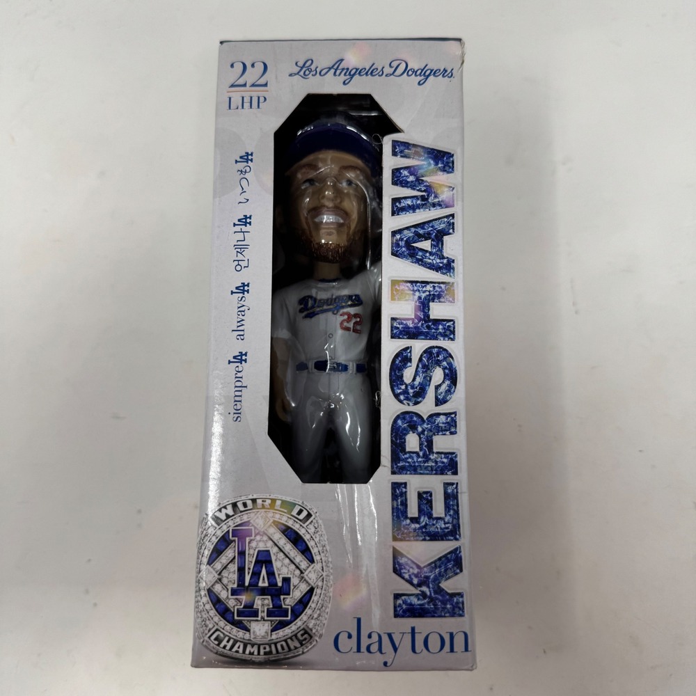 Clayton Kershaw Los Angeles Dodgers Bobblehead 2022 World Series Champion Ring